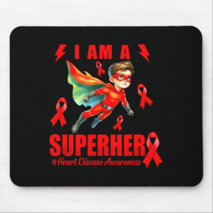 Heart Awareness Superhero Chd Awareness Heart Warr Mouse Pad