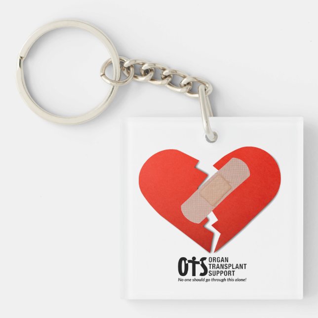 Heart Awareness, Surgery, Survivor Recovery Gift Key Ring (Front)