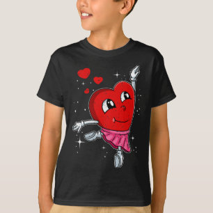 Heart Ballerina Valentines Day Cute Ballet Dancing T-Shirt