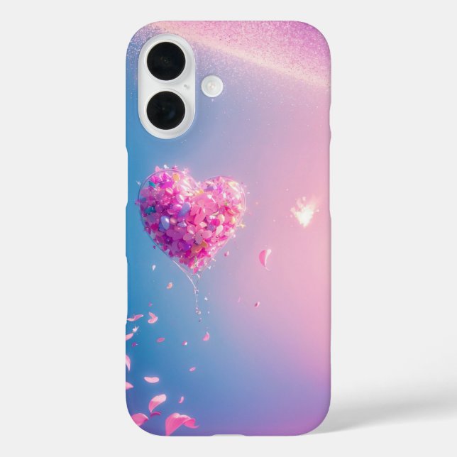 Heart Balloon Cherry Petals Dreamy Gradient Phone  Case-Mate iPhone Case (Back)