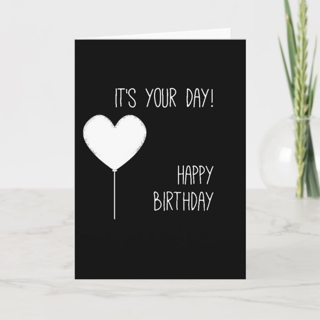 HEART BALLOON FOR "YOU" ON YOUR BIRTHDAY CARD (Front)