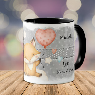 Heart Balloon Fox Kid's Valentine Mug