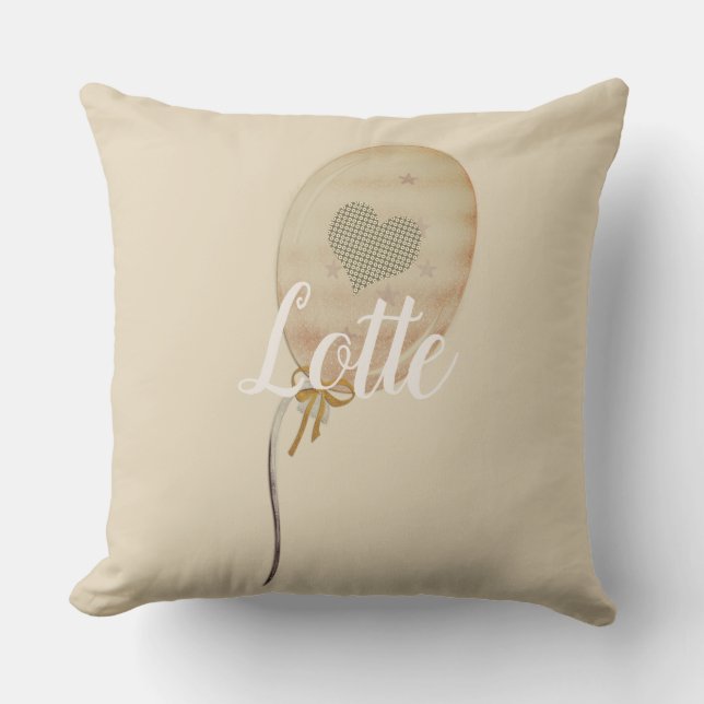 Heart Balloon Monogram Cushion (Front)