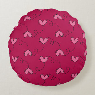 Heart Balloon Pattern Round Cushion