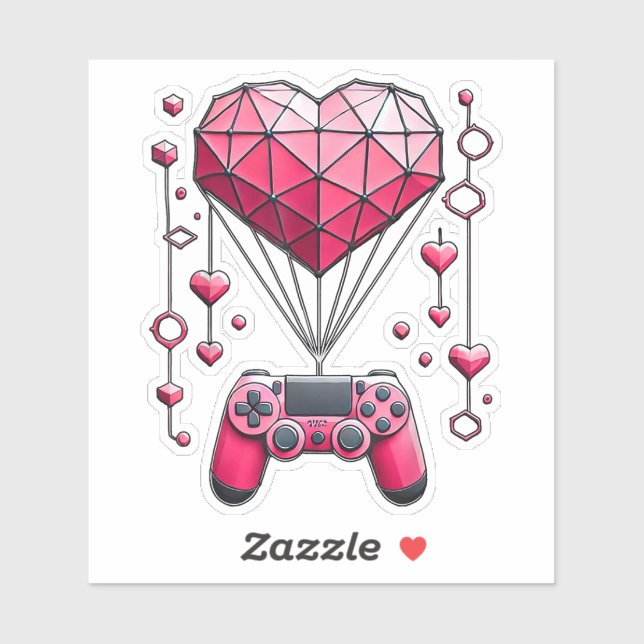 Heart Balloon with Controller Fun Valentine's Day (Sheet)