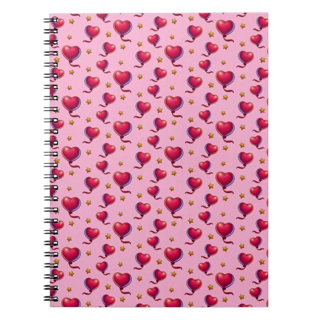 Heart Balloons and Stars Notebook (Front)