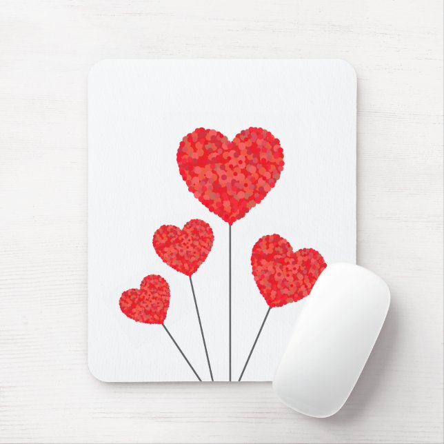 Heart Balloons Illustration Design Mouse Pad (With Mouse)