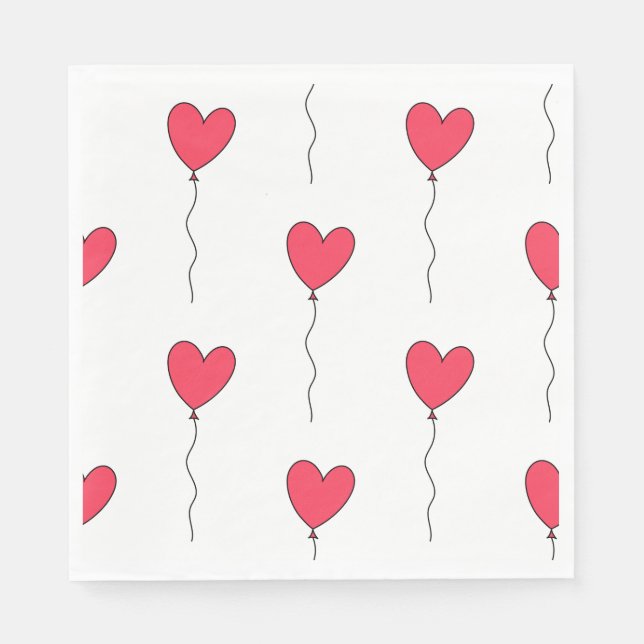 Heart Balloons Napkin (Front)