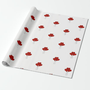 HEART BALLOONS WRAPPING PAPER