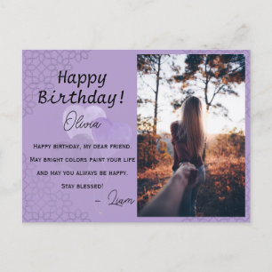 Heart Baloons and Pattern Custom Birthday Postcard