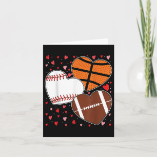 Heart Basketball Baseball Football Boys Mens Valen Card