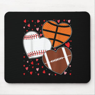 Heart Basketball Baseball Football Boys Mens Valen Mouse Pad