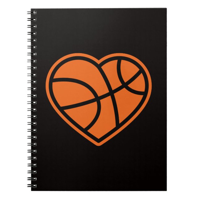 Heart Basketball Love Sport Design Notebook (Front)