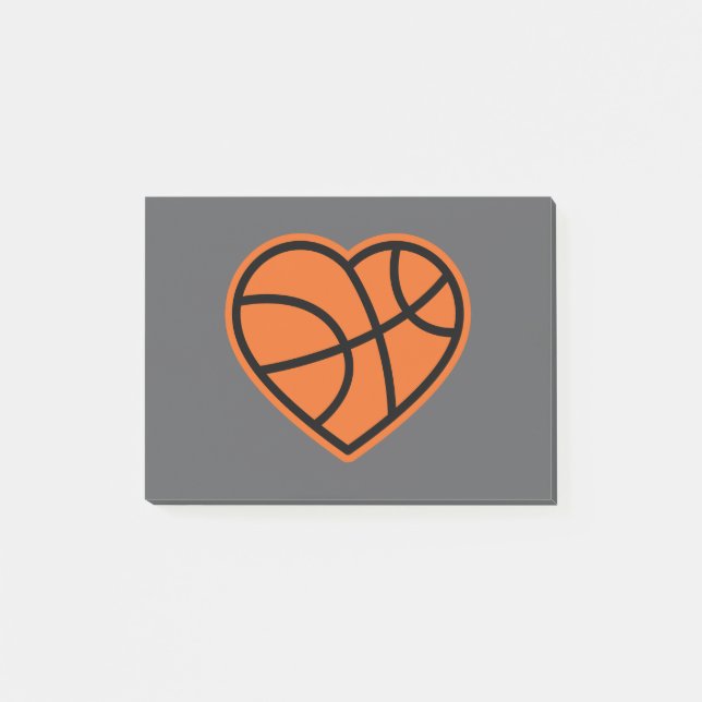 Heart Basketball Love Sport Design Post-it Notes (Front)