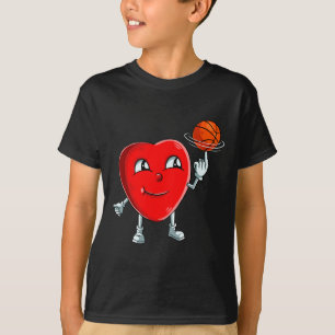 Heart Basketball Player Valentines Day Cute Sports T-Shirt