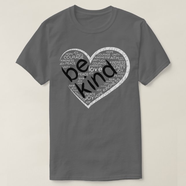 Heart Be Kind Spread Kindness Anti Bullying Orange T-Shirt (Design Front)