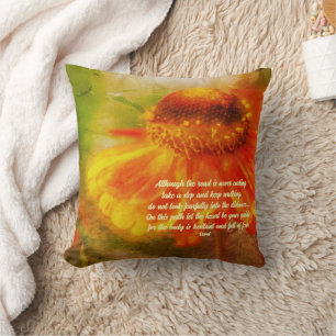 Heart Be Your Guide Zinnia Inspirational Quote  Cushion