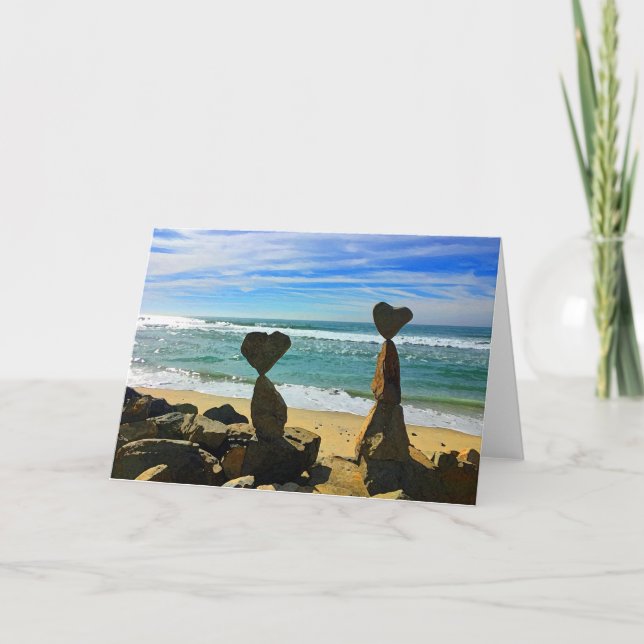 Heart Beach Rocks Invitation (Front)