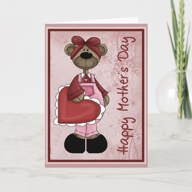 Heart Bear Mother´s Day Card (Front)