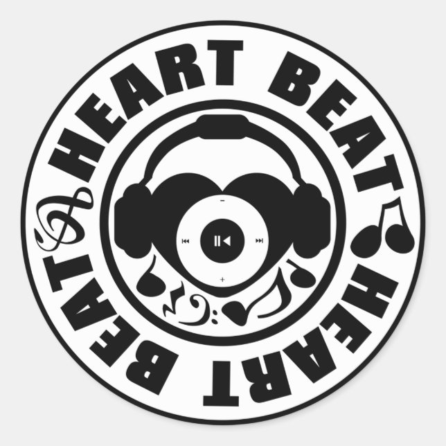 Heart_Beat Classic Round Sticker (Front)