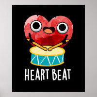Heart Beat Funny Heart Drummer Pun Dark BG