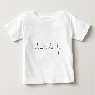 Heart beat love life inspirational quote baby T-Shirt