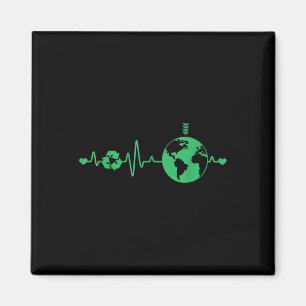 Heart Beat Recycle Earth Day Recycling Love Earth  Magnet