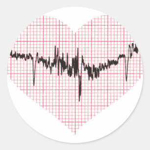 Heart Beat VI Classic Round Sticker