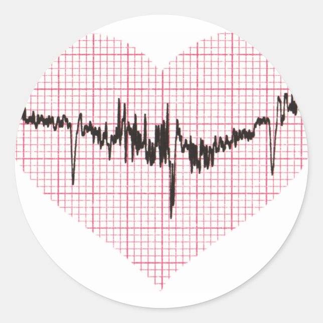 Heart Beat VI Classic Round Sticker (Front)