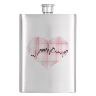 Heart Beat VII Hip Flask