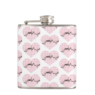 Heart Beat VII Hip Flask