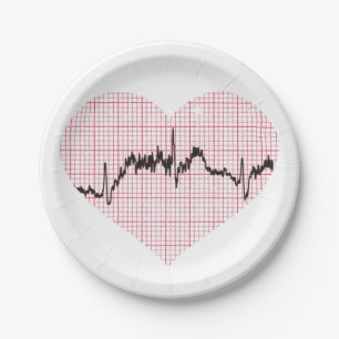 Heart Beat VII Paper Plate