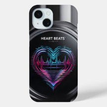 Heart Beats Phone Case – Modern Neon Heart Line De