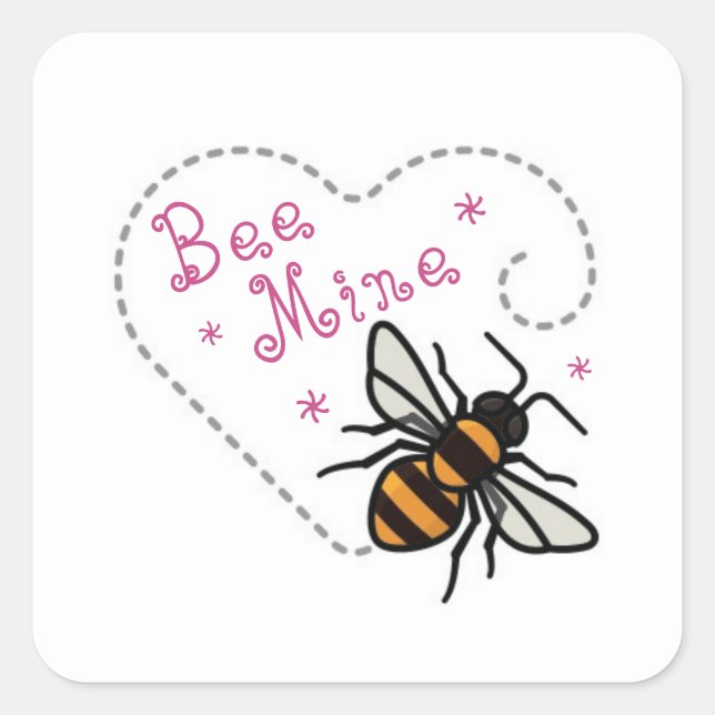 Heart Bee Mine  Square Sticker (Front)