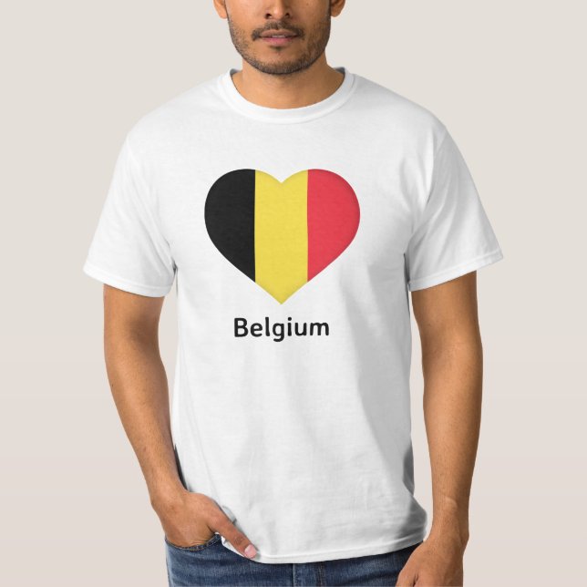Heart - Belgium Flag T-Shirt (Front)