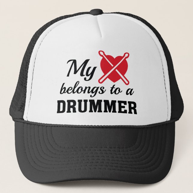 Heart Belongs Drummer Trucker Hat (Front)