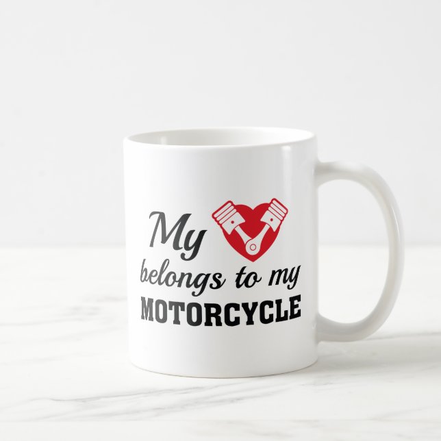 Heart Belongs Motorcycle Coffee Mug (Right)