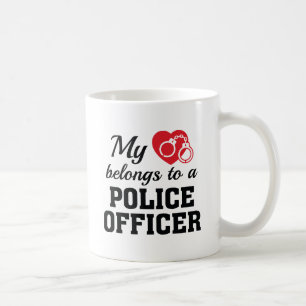 Heart Belongs Police Officer Coffee Mug