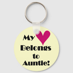 Heart Belongs to Auntie Tshirts and Gifts Key Ring