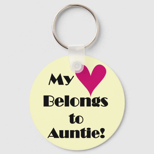 Heart Belongs to Auntie Tshirts and Gifts Key Ring (Front)