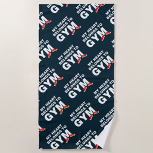Heart Belongs To Gym Beach Towel