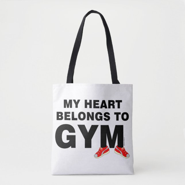 Heart Belongs To Gym Tote Bag (Front)