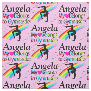 HEART BELONGS TO GYMNASTICS PERSONALIZED FABRIC
