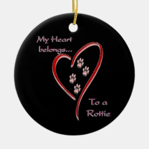 Heart Belongs to Rottie Ornament