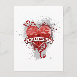 Heart Billiards Postcard