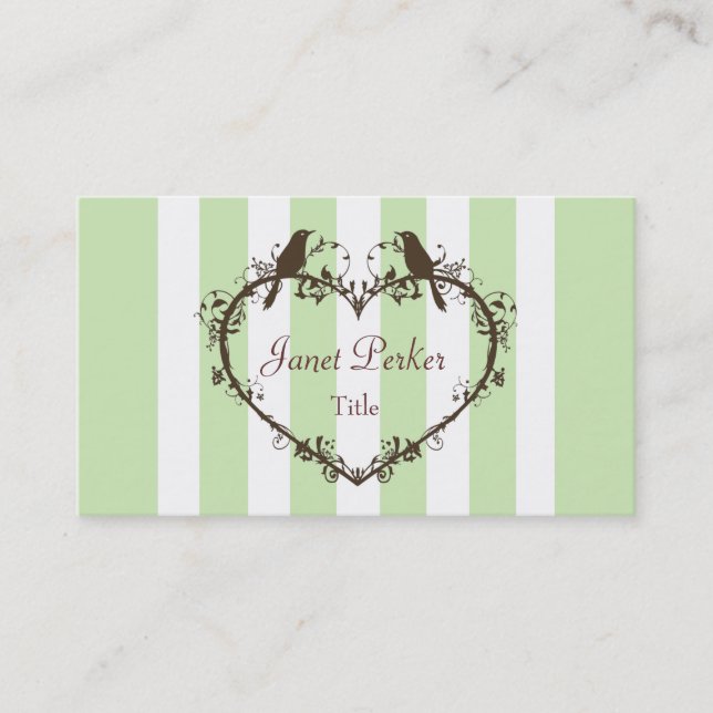 Heart & Birds Business Card (Front)