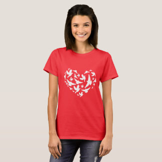 Heart & Birds Fun T-Shirt, graphics by Josie Took T-Shirt