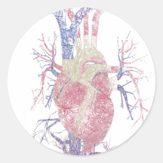 Heart (Biro) Classic Round Sticker