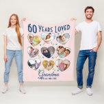 Heart Birthday Photo Collage Fleece Blanket<br><div class="desc">Do you know a Grandma who is 60 years loved! This fabulous custom photo blanket is the perfect gift idea for a 60th birthday - or any milestone birthday. Fill out the 9 hearts with photos of either the birthday person - or picture of everyone who loves them (friends, grandkids...</div>