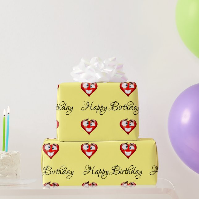 Heart Birthday Wrapping Paper (Party Gifts)